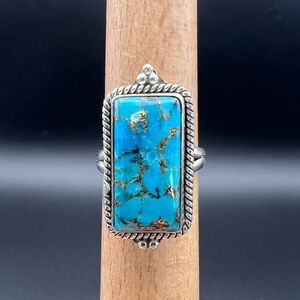 Sterling Silver Turquoise Dahlia Ring